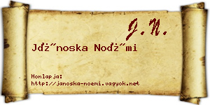 Jánoska Noémi névjegykártya
