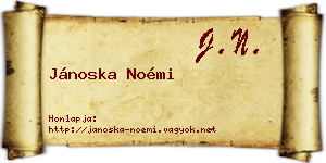 Jánoska Noémi névjegykártya